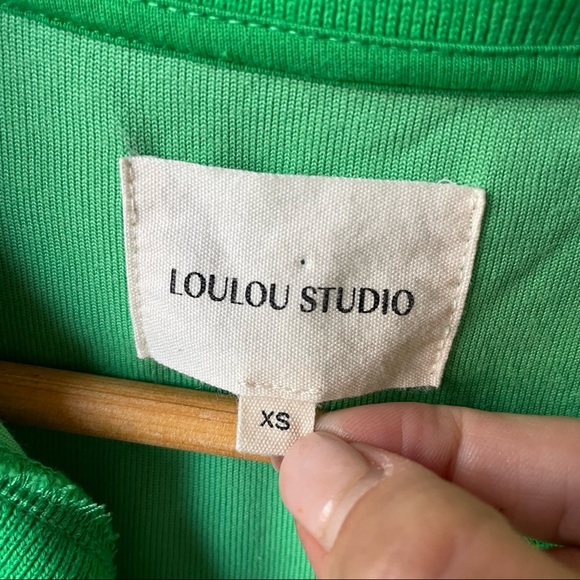 Loulou Studio Velour Mini Tennis Dress Green - Picture 5 of 5